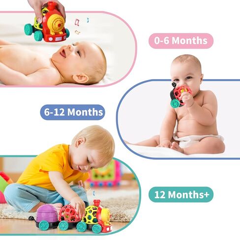 ألعاب Moontoy Toddler Train Toys لعرض عيد ميلاد البالغ من العمر عام واحد ، هدية عيد ميلاد ، حشوات سلة عيد الفصح ، ألعاب سيارة Push Go Baby للسيارات الصغار 1-3 0-2 ، ألعاب Baby Boy من 6 إلى 12 شهر in Kuwait