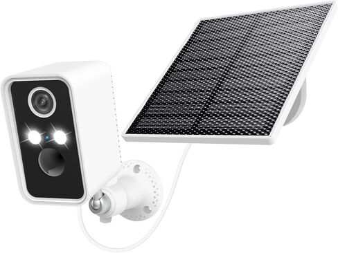 Security Camera Wireless Outdoor,Wireless Solar Outdoor Camera, Night Vision,PIR Motion Detection,Weatherproof,No Wiring Needed,Compatible with 2.4GHz WiFi,Cloud Service,Compatible with Alexa in Saudi Arabia