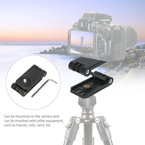 Z Tilt Head Camera Tripod Mounting Plate Compact Lightweight Portable Adjustable Angles for Photography Enthusiasts Black ABS Plastic 31g in Saudi Arabia