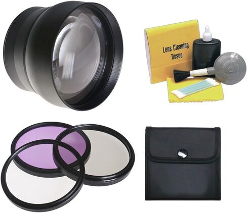 2.2X High Definition Super Telephoto Lens for Fujifilm Finepix S700 + 46mm 3 Piece Filter Kit + Ring 46-58mm + Nwv Direct 5 Piece Cleaning Kit in Saudi Arabia
