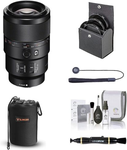 Sony Fe 90mm F/2.8 Macro G Oss Lens ، حزمة مع مجموعة مرشح 62 مم ، علبة عدسة ، مجموعة تنظيف ، منظف العدسة ، حبل غطاء العدسة in Saudi Arabia