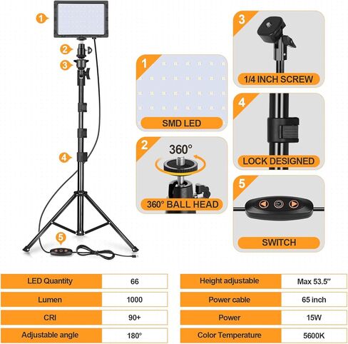 مجموعة إضاءة Emart LED للتصوير الفوتوغرافي ، 2 أجهزة كمبيوتر قابلة للاستمرار ، مصباح استوديو محمول مستمر مع مرشح هلام تصحيح ألوان 12 × 12 بوصة 9 in Kuwait