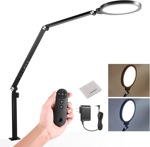 NEWER BASICS 18W 7 "مصباح حلقة المكتب مع حامل ، ذراع قابلة للطي ، مشبك C ، ملء الشاشة LED Circle Ringlight لمؤتمر الفيديو الإضاءة البث الماكياج Makeup Phone Computer Computer Zoom ، R18 in Kuwait