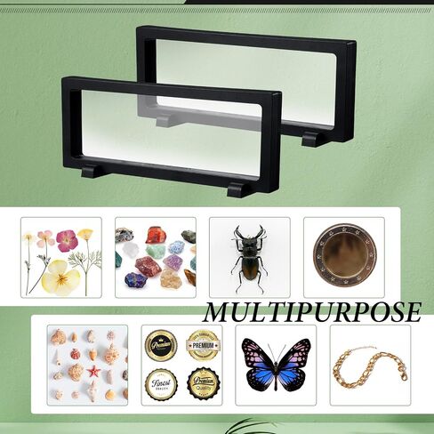 Harloon 12 Pcs 3D Floating Display Case, Black, 3 Size, Square in Kuwait