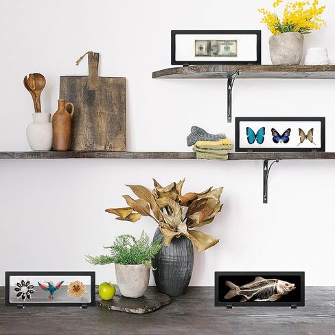 Harloon 12 Pcs 3D Floating Display Case, Black, 3 Size, Square in Kuwait