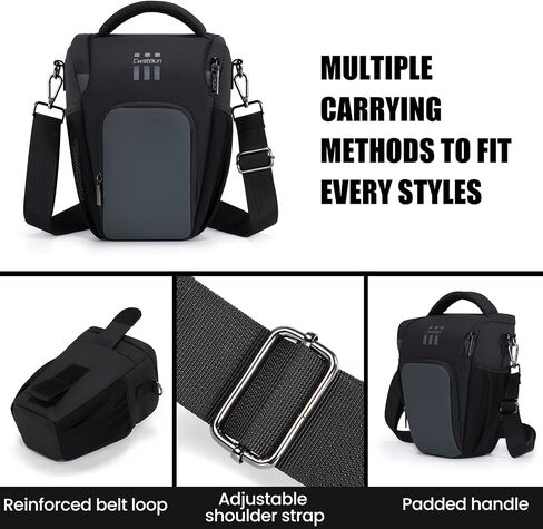 Cwatcun Camera Sling Bag, Large Water-Res DSLR Shoulder Pack for Photo | Fits Canon/Nikon/Sony DSLR/mirrorless. 5.1x3.9x9.8". Quick-access, lightweight nylon—ideal for travel, vlogs & street. in Saudi Arabia