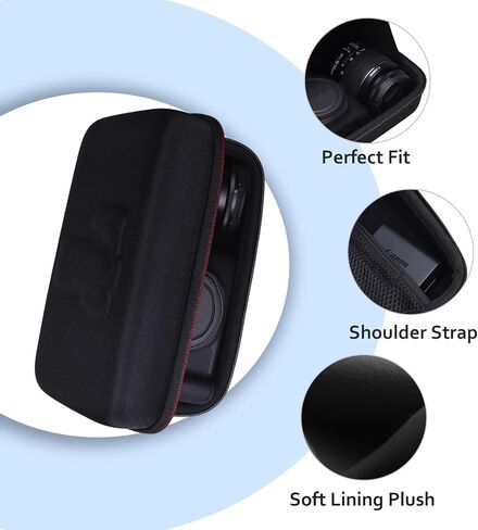 Camera Case for Canon EOS Rebel T7 / R50 / R6 Mark II / T6 / R100 / R50 V / R8 / R10 / R5 Mark II/RP / 5D Mark IV / R7 Camera and 18-55mm/18-45mm Lens with Shoulder Strap, Black in Saudi Arabia
