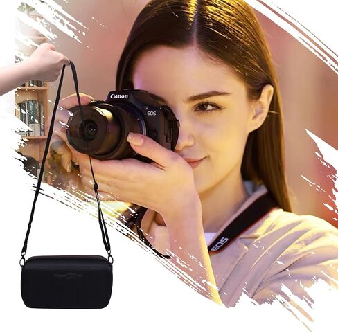 Camera Case for Canon EOS Rebel T7 / R50 / R6 Mark II / T6 / R100 / R50 V / R8 / R10 / R5 Mark II/RP / 5D Mark IV / R7 Camera and 18-55mm/18-45mm Lens with Shoulder Strap, Black in Saudi Arabia