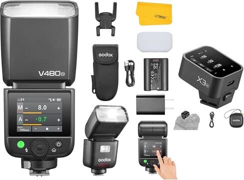 Godox V480 N V480-N TTL Flash for Nikon, 2.4G GN50 Speedlite for Nikon HSS 1/8000s, 650 Full Power Flashes, Smart Distance Readout, Lithium Battery, with Godox X3N TTL Wireless Flash Trigger in Saudi Arabia