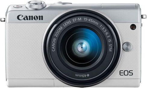 كاميرا Canon EOS M100 Lirrorless W/ 15-45 مم-Wi-Fi ، Bluetooth ، و NFC ممكّن (أبيض) in Kuwait