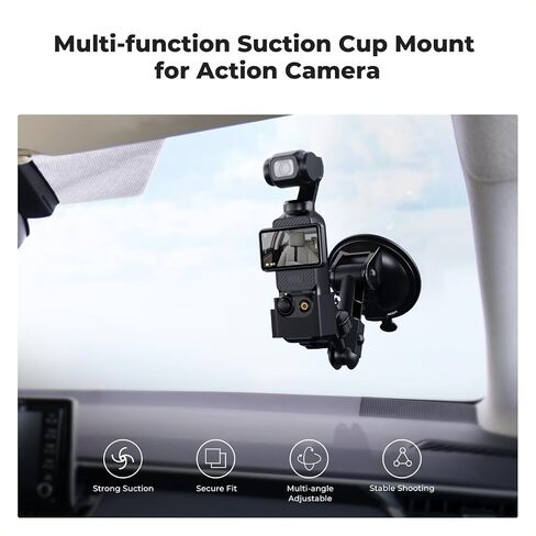 K & F Concept Concept Cup Cup Mount for DJI Osmo Pocket 3 ، Windshield Window Mount Mount Mount Hero لـ GoPro Hero 13/12/11/10/9 Black ، DJI Osmo Action 3/4/5 Pro ، Insta360 X5/X4 Accessories in Saudi Arabia