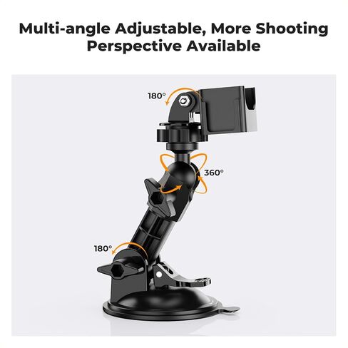 K & F Concept Concept Cup Cup Mount for DJI Osmo Pocket 3 ، Windshield Window Mount Mount Mount Hero لـ GoPro Hero 13/12/11/10/9 Black ، DJI Osmo Action 3/4/5 Pro ، Insta360 X5/X4 Accessories in Saudi Arabia