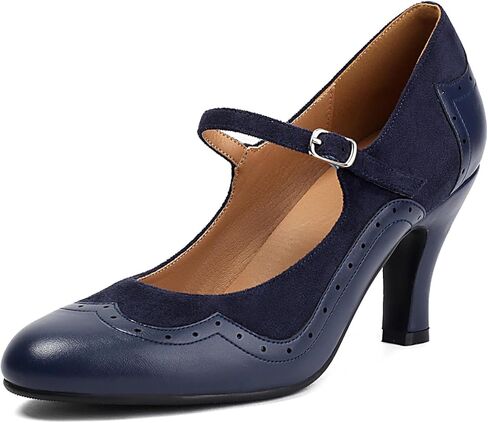Women's Mary Jane Wingtip Rockability Close Round Toe Vintage 1950s Heels Oxford 1930s Ankle Straps Retro 1920s Victorian Pumps Shoes in Kuwait