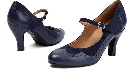 Women's Mary Jane Wingtip Rockability Close Round Toe Vintage 1950s Heels Oxford 1930s Ankle Straps Retro 1920s Victorian Pumps Shoes in Kuwait
