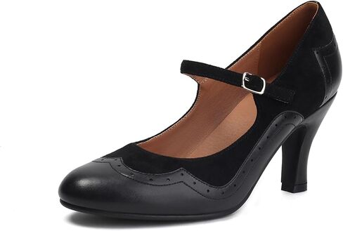 Women's Mary Jane Wingtip Rockability Close Round Toe Vintage 1950s Heels Oxford 1930s Ankle Straps Retro 1920s Victorian Pumps Shoes in Kuwait