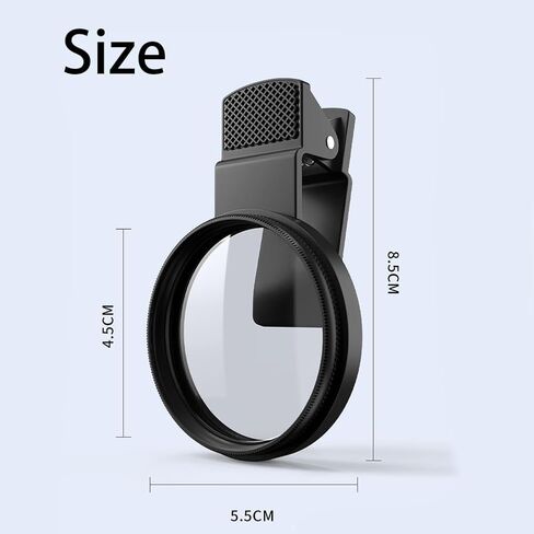 52mm Phone Camera Lens Clip-On CPL with Polarizing Filter, Compatible with iPhone, Samsung, Reduces Glare & Reflections in Saudi Arabia