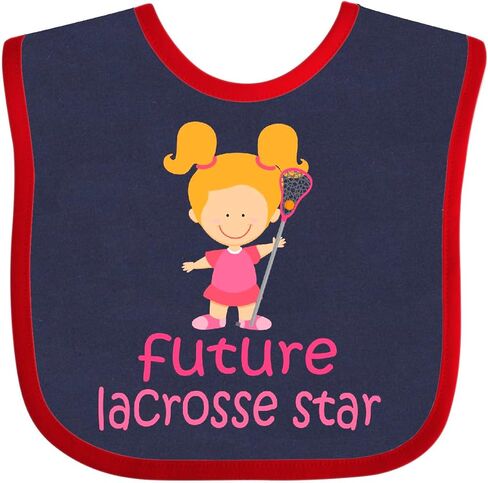 Inktastic Future Lacrosse Star Girl Baby Bib in Kuwait
