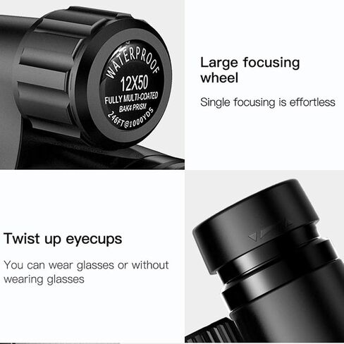 12X50 Waterproof High Power Prism Monoculars Scope Smartphone Holder Tripod Camping Hiking Travelling Sightseeing in Saudi Arabia