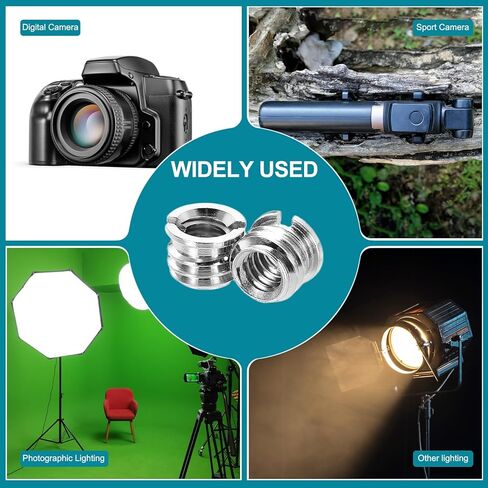 Patikil 9pcs 1/4 "أنثى إلى 3/8" ذكور الخيط تقليل محولات ترايبود جبل برغي الصلب in Kuwait