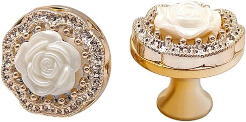 Crystal Handle Knobs 2 Pcs 1.18 * 1.14Inch Flower Acrylic Clothing Kitchen Cabinet Drawer Door Handle Silver Black in Kuwait