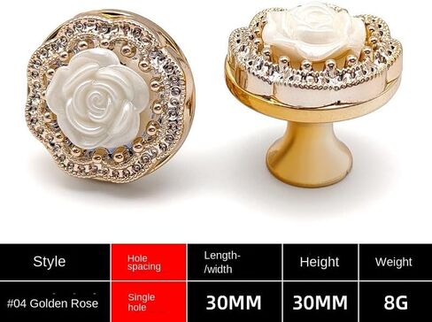 Crystal Handle Knobs 2 Pcs 1.18 * 1.14Inch Flower Acrylic Clothing Kitchen Cabinet Drawer Door Handle Silver Black in Kuwait