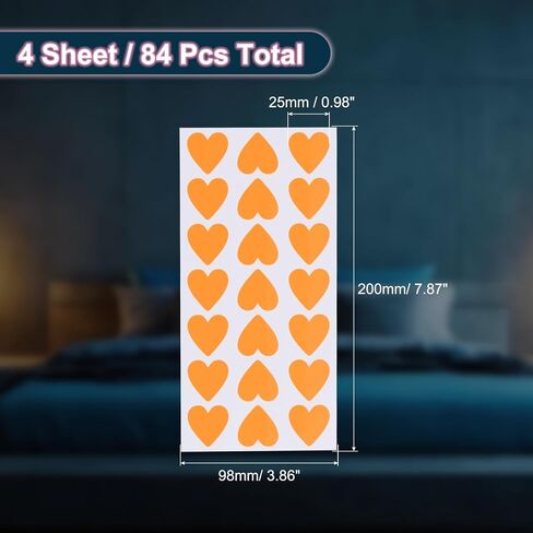 Patikil 84 PCS توهج في ملصقات القلب المظلمة ، ملصق قلب توهج لاصق يتوهج في الشارات الجدار المظلم ديكور مضيئة لحفل الديكور في سقف الغرفة ، وردي in Saudi Arabia