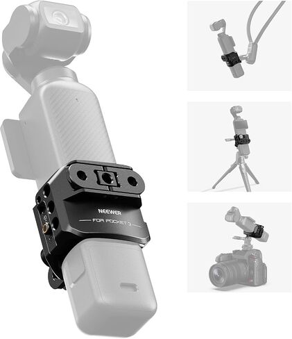 Neewer Pocket 3 Adapter Cage & Action Camera Adapter متوافق مع DJI Osmo Pocket 3 و Action 2 Magnetic Mount و Aluminium Almoy مع خيط 1/4 بوصة وحذاء بارد لملحقات التمديد ، AC009 Pro in Saudi Arabia