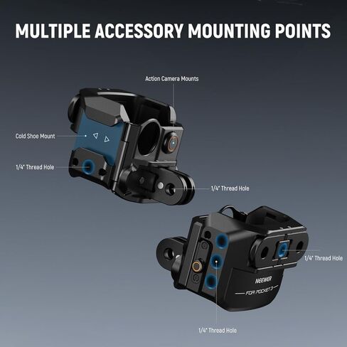 Neewer Pocket 3 Adapter Cage & Action Camera Adapter متوافق مع DJI Osmo Pocket 3 و Action 2 Magnetic Mount و Aluminium Almoy مع خيط 1/4 بوصة وحذاء بارد لملحقات التمديد ، AC009 Pro in Saudi Arabia