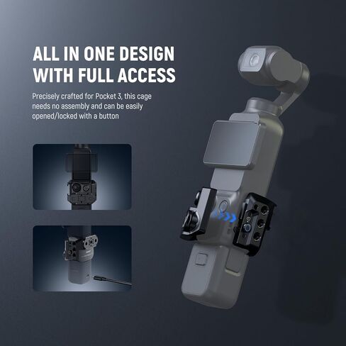 Neewer Pocket 3 Adapter Cage & Action Camera Adapter متوافق مع DJI Osmo Pocket 3 و Action 2 Magnetic Mount و Aluminium Almoy مع خيط 1/4 بوصة وحذاء بارد لملحقات التمديد ، AC009 Pro in Saudi Arabia