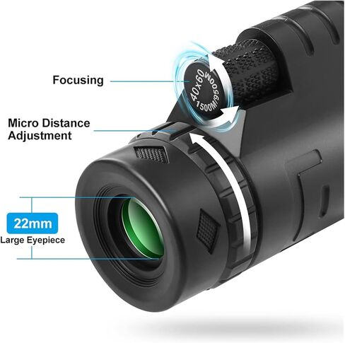 40X60 High-Powered Monocular Telescope - Professional Scope for Bird Watching, Hunting, Camping - Sharp Images in Saudi Arabia