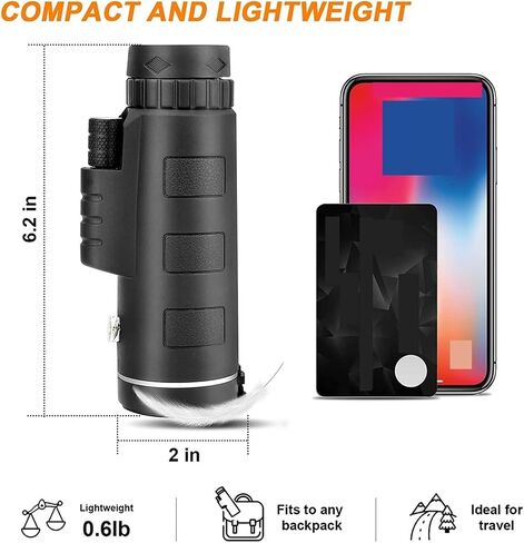 40X60 High-Powered Monocular Telescope - Professional Scope for Bird Watching, Hunting, Camping - Sharp Images in Saudi Arabia