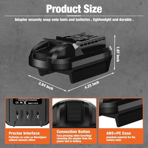 لمحول بطارية Skil PWR CORE 20 20V ، DM20SKL لـ DEWALT 20 V & for Milwauke 18V Lithium Batteries Contract to for Skil PWR CORE 20 20V LI-ion cordless tools (محول فقط) in Kuwait