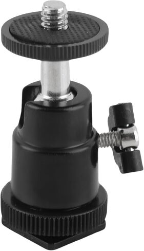 Camera Tripod Ball Head 360 Degree Swivel Mini Ball Head with Lock Heavy Duty Aluminum Alloy Hot Shoe Adapter Flash Light Bracket Holder Mount Cradle for DSLR Mirrorless Cameras in Saudi Arabia