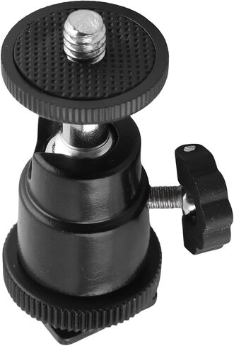 Camera Tripod Ball Head 360 Degree Swivel Mini Ball Head with Lock Heavy Duty Aluminum Alloy Hot Shoe Adapter Flash Light Bracket Holder Mount Cradle for DSLR Mirrorless Cameras in Saudi Arabia