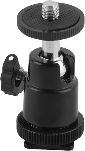 Camera Tripod Ball Head 360 Degree Swivel Mini Ball Head with Lock Heavy Duty Aluminum Alloy Hot Shoe Adapter Flash Light Bracket Holder Mount Cradle for DSLR Mirrorless Cameras in Saudi Arabia