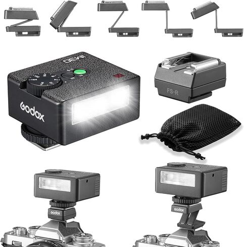 Godox IM30 Mini Flash مع FS-R RISER GN15 S1/S2-كاميرا فلاش GN 15 ، 7 مستويات الطاقة ، فلاش MINI MINI لـ Sony ZV1/Sony ZVE10/RICOH GR3/FUJI F1-230/CANON 6500K ± 200K/3.6S. in Saudi Arabia