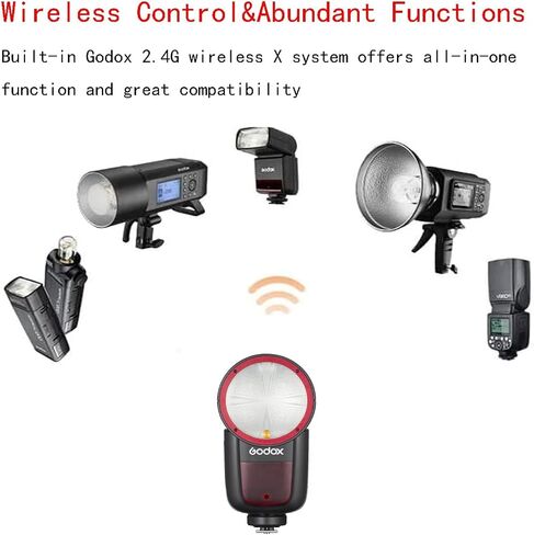 Godox V1 V1-N V1N USA الإصدار كاميرا فلاش مع مشغل فلاش X3-N لنيكون ، 76WS 2.4G TTL1/8000 HSS ، 480 لقطات الطاقة الكاملة ، وقت إعادة تدوير 1.5S ، بطارية 2600mAh LI-ION ، 10 مستويات مصباح النمذجة LED in Saudi Arabia