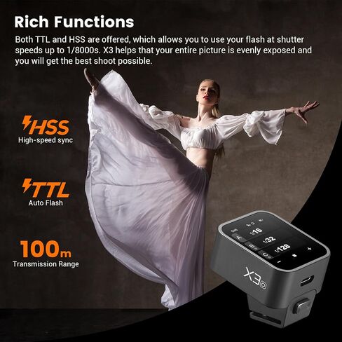Godox V100O V100-O Flash for Olympus Panasonic Cameras, 2.4G 100W TTL External Flash, Touchscreen Control, with Godox X3O TTL Wireless Flash Trigger,Compatible for Olympus Camera(USA Version) in Saudi Arabia