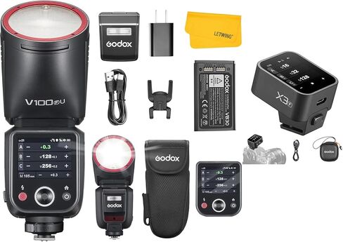 Flash Godox V100F V100-F لكاميرا Fuji ، 2.4G 100W TTL فلاش خارجي ، التحكم في الشاشة اللمس ، مع Godox X3F TTL Wireless Flash Trigger ، متوافق مع كاميرا Fuji (إصدار الولايات المتحدة الأمريكية) in Saudi Arabia