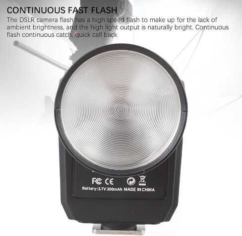 فلاش الكاميرا الصغيرة ، Mini Flash DSLR Flashlild GN8 6500K CRI97 Retro Design Rightweight 4 مستويات طاقة مع ضوء الفيديو لمعظم الكاميرات الرقمية in Kuwait