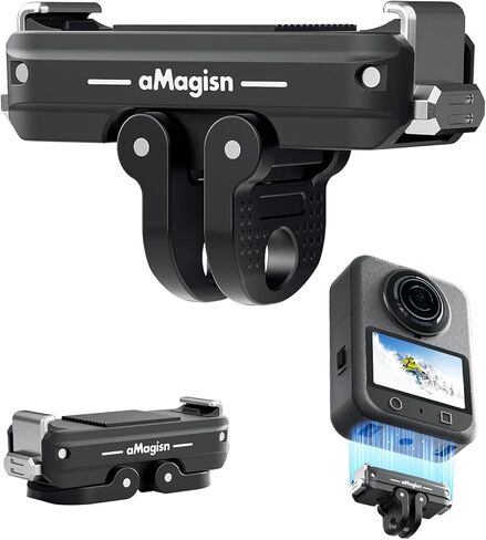 Magnetic Quick release Mount for DJI Osmo 360/DJI Osmo Action 5 Pro/Osmo Action 4/3 ، توسيع شريحة الفولاذ المقاوم للصدأ مع واجهة خيوط 2/4 بوصة in Kuwait