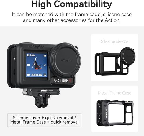 Magnetic Quick release Mount for DJI Osmo 360/DJI Osmo Action 5 Pro/Osmo Action 4/3 ، توسيع شريحة الفولاذ المقاوم للصدأ مع واجهة خيوط 2/4 بوصة in Kuwait