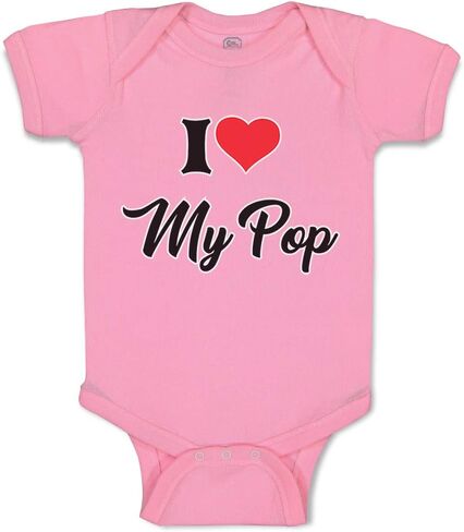 Cute Rascals Baby Bodysuit I Love My Pop Dad Father's Day Boy & Girl Baby Clothes Funny Cotton Soft Pink Design Only 6 Months in Saudi Arabia