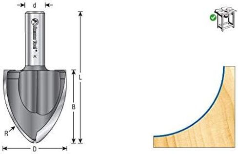 Amana Tool - 49126 Carbide Tipped Large Radius Ovolo 2-3/4 Radius x 2-3/16 x 2-1/16 Dia Ex in Saudi Arabia
