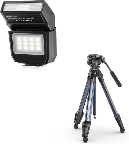 ULANZI SL03 Camera Mini Flash and ULANZI Ombra Video Ⅱ Camera Tripod with Fluid Head in Saudi Arabia