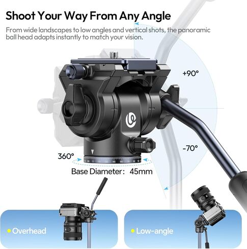 ULANZI SL03 Camera Mini Flash and ULANZI Ombra Video Ⅱ Camera Tripod with Fluid Head in Saudi Arabia