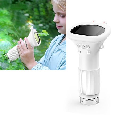 Hilitand 1000X Zoom Real Time HD Imaging Portable Microscope with 8 LEDs, Wider Field of View Microscope for Scientific Exploration (White) in Saudi Arabia