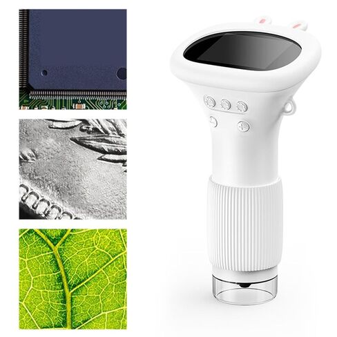 Hilitand 1000X Zoom Real Time HD Imaging Portable Microscope with 8 LEDs, Wider Field of View Microscope for Scientific Exploration (White) in Saudi Arabia
