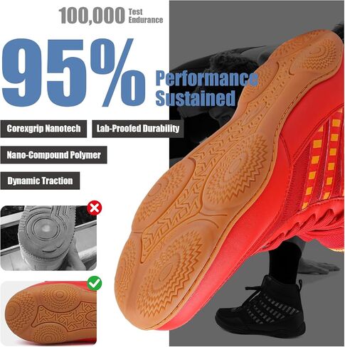 Wrestling Shoes Men Youth Boxing Cross-Training Squats Bodybuilding Lightweight Breathable Non Slip in Saudi Arabia