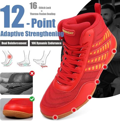 Wrestling Shoes Men Youth Boxing Cross-Training Squats Bodybuilding Lightweight Breathable Non Slip in Saudi Arabia